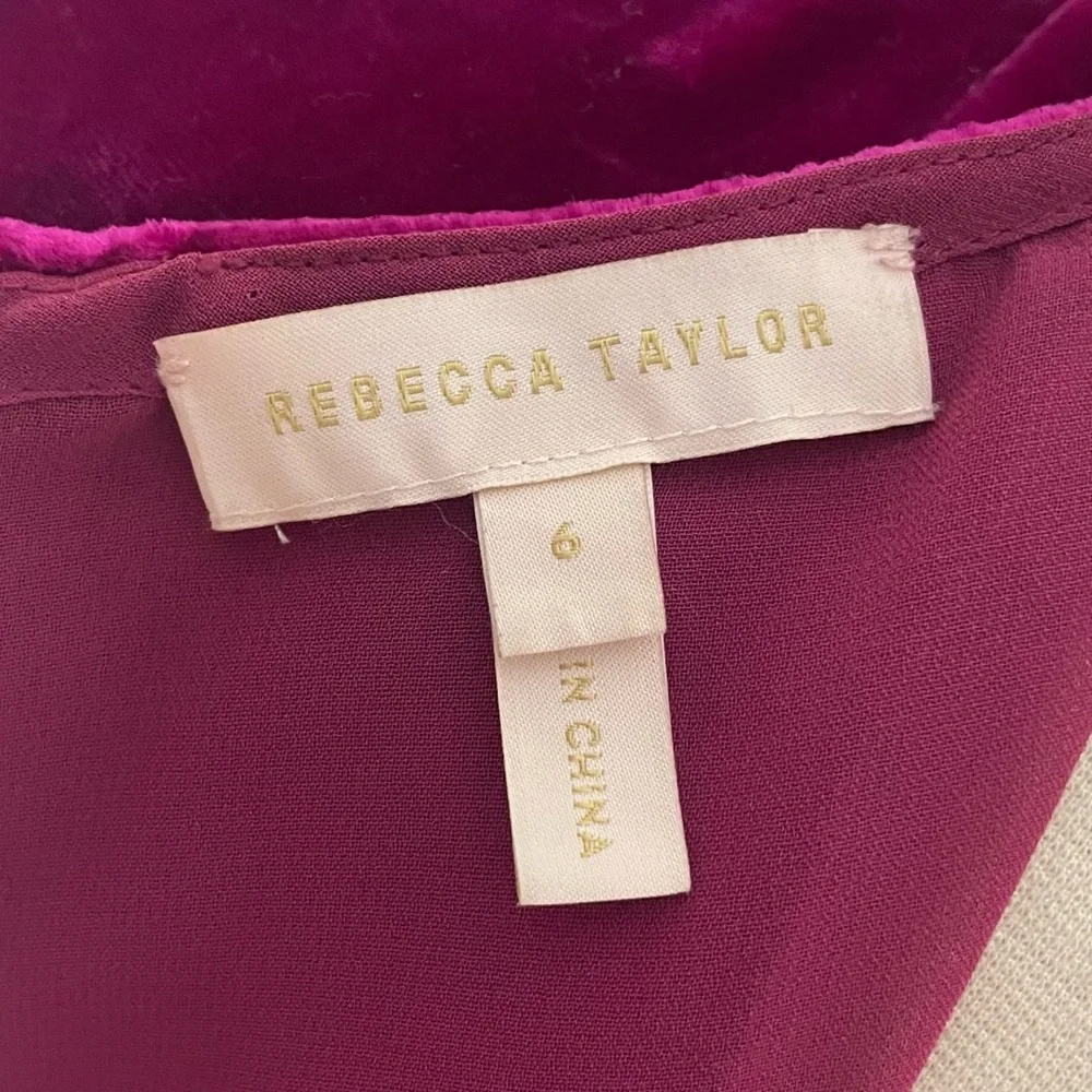 Rebecca Taylor 6 velvet dress fuchsia - Picture 8 of 9